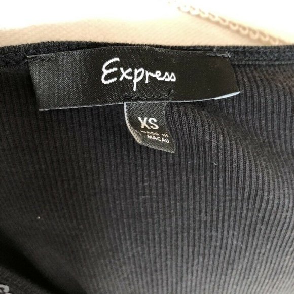 Express Women's Size XS Black Sequin Tank Top Ribbed Shirt Top Sleeveless Shirt - Picture 5 of 8